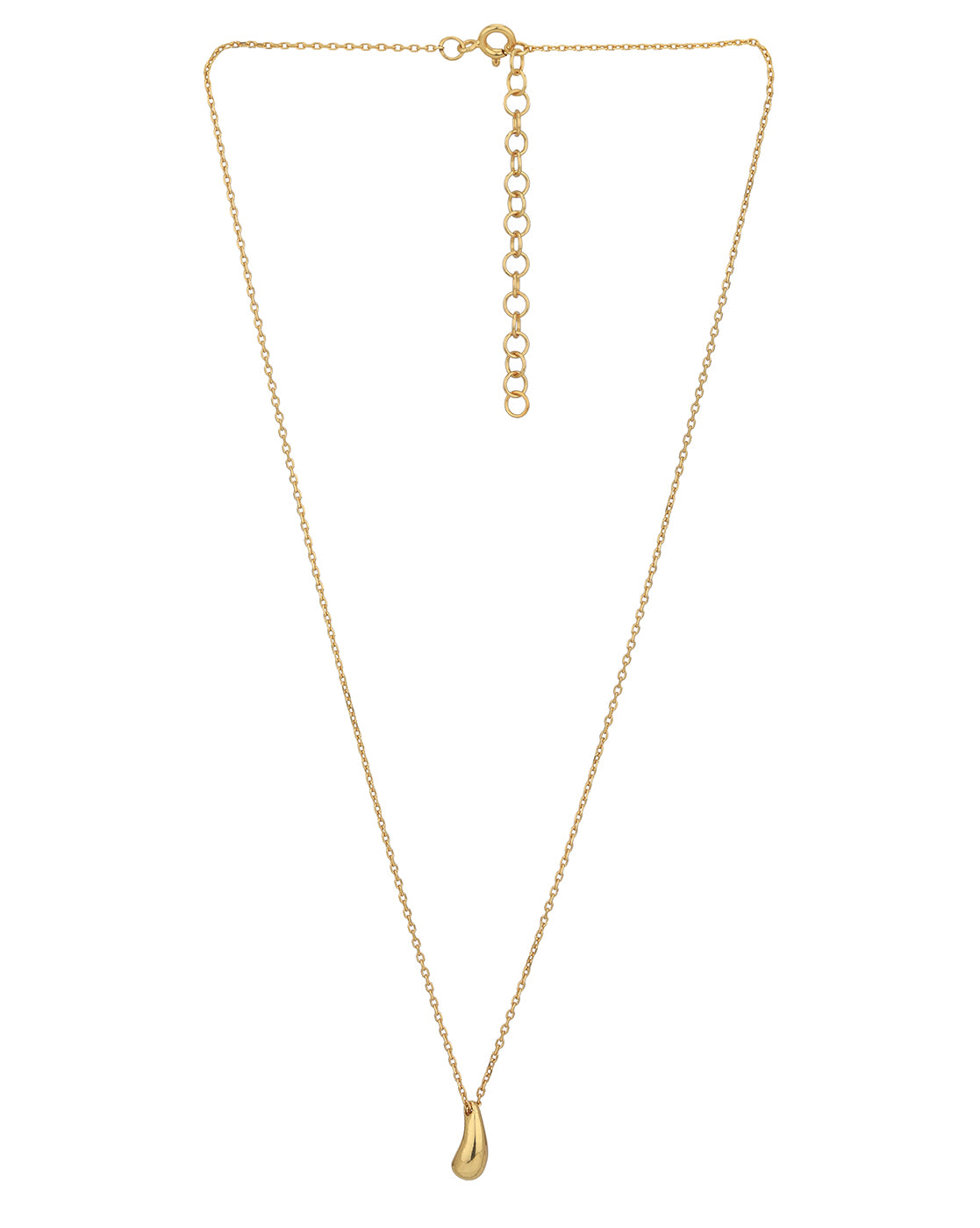 18kt Gold Plated Contemporary Drop Pendant with Chain