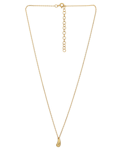 18kt Gold Plated Contemporary Drop Pendant with Chain