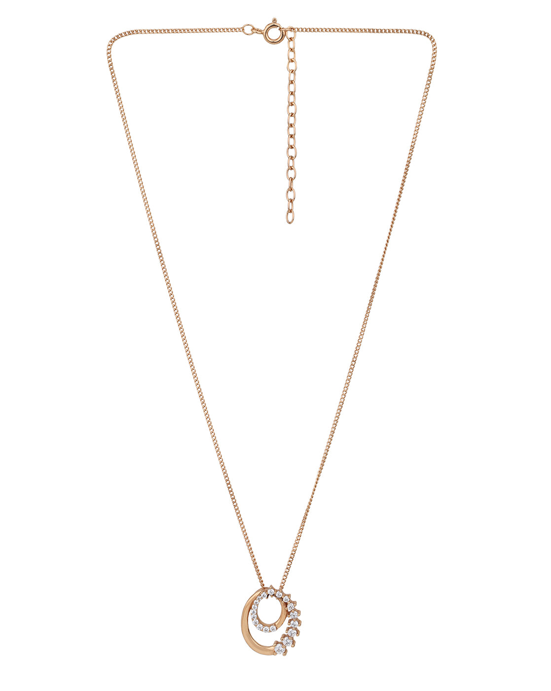 18kt Rose Gold Plated with CZ Pendant with Chain for women