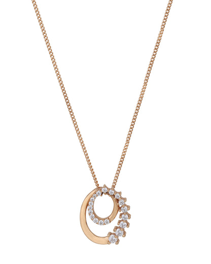 18kt Rose Gold Plated with CZ Pendant with Chain for women