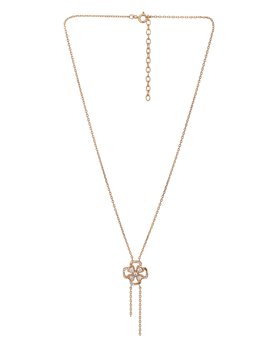 18kt Rose Gold Plated with CZ Floral Necklace for women