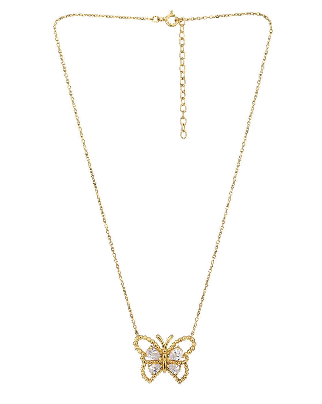 18kt Gold Plated with CZ Butterfly Necklace for women