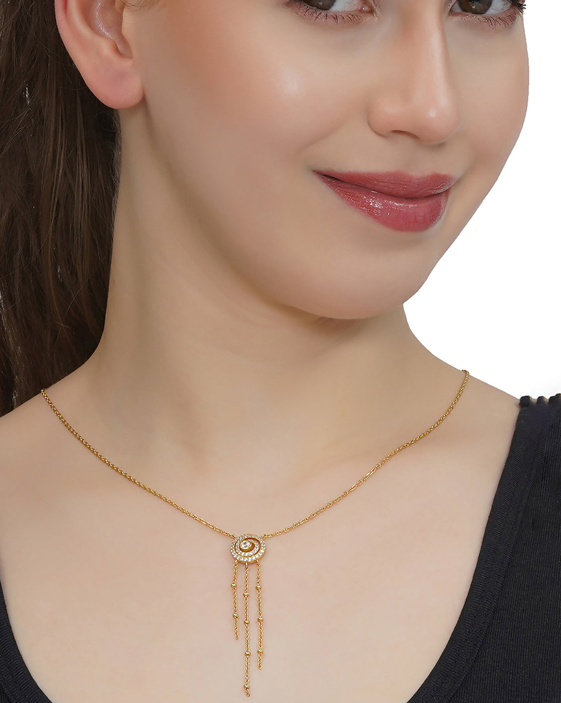 18kt Gold Plaated with CZ Necklace for women