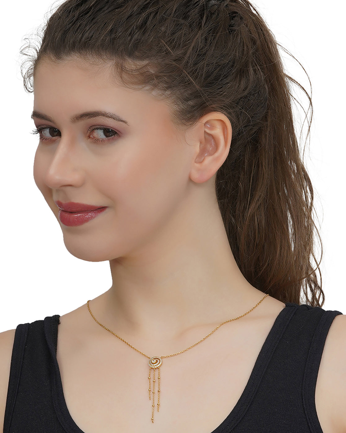 18kt Gold Plaated with CZ Necklace for women