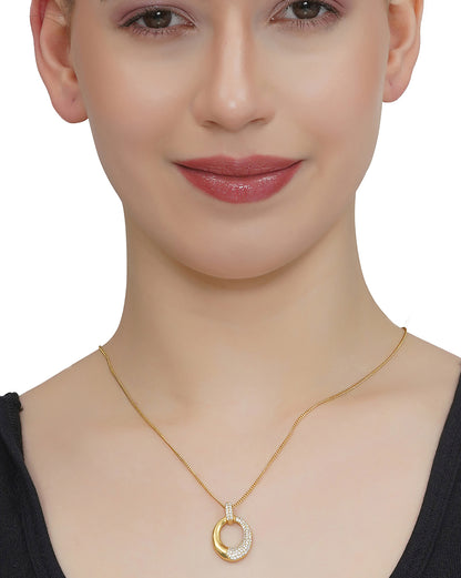 18kt Gold Plated with CZ Pendant with Chain for women