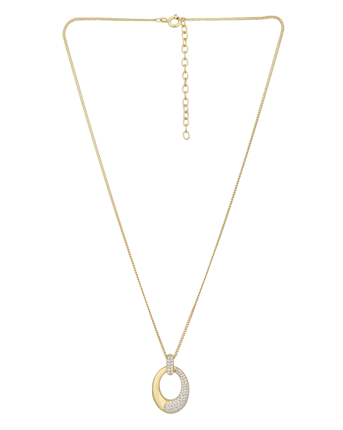 18kt Gold Plated with CZ Pendant with Chain for women