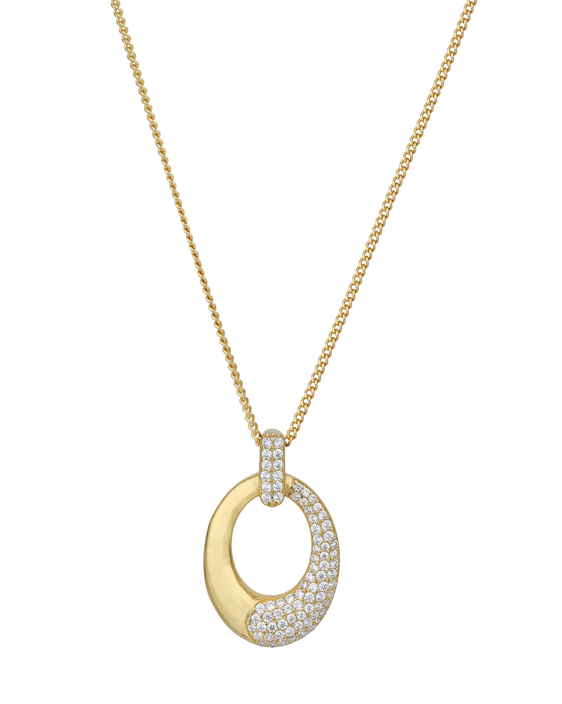 18kt Gold Plated with CZ Pendant with Chain for women