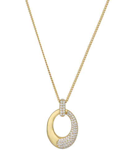 18kt Gold Plated with CZ Pendant with Chain for women