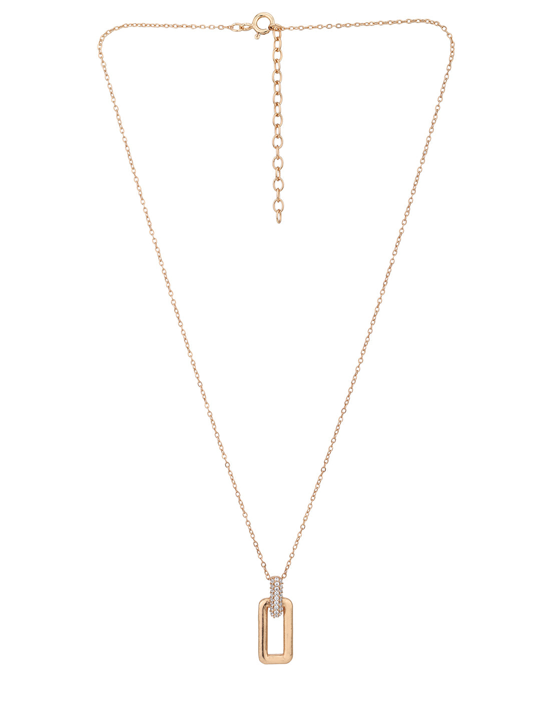 18kt Rose Gold Plated with CZ Pendant with Chain for women