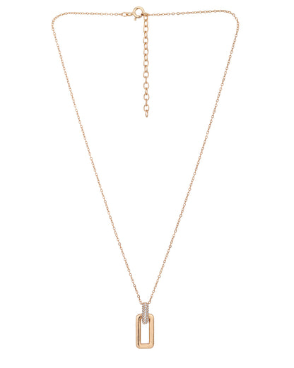 18kt Rose Gold Plated with CZ Pendant with Chain for women