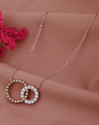 18kt Rose Gold Plated with CZ Necklace for women