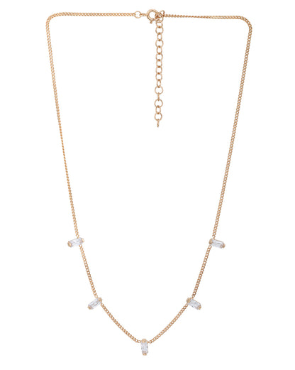 18kt Rose Gold Plated CZ Fancy Necklace