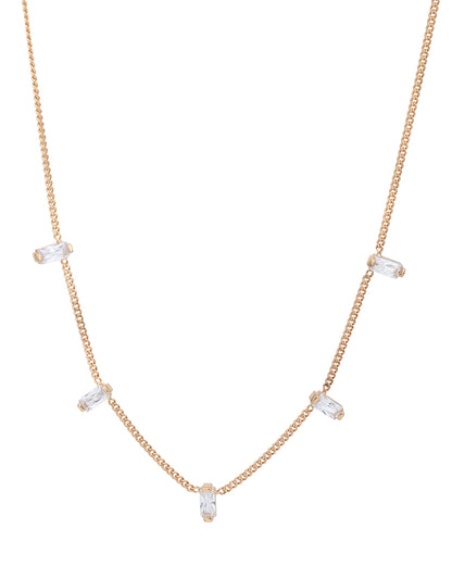 18kt Rose Gold Plated CZ Fancy Necklace
