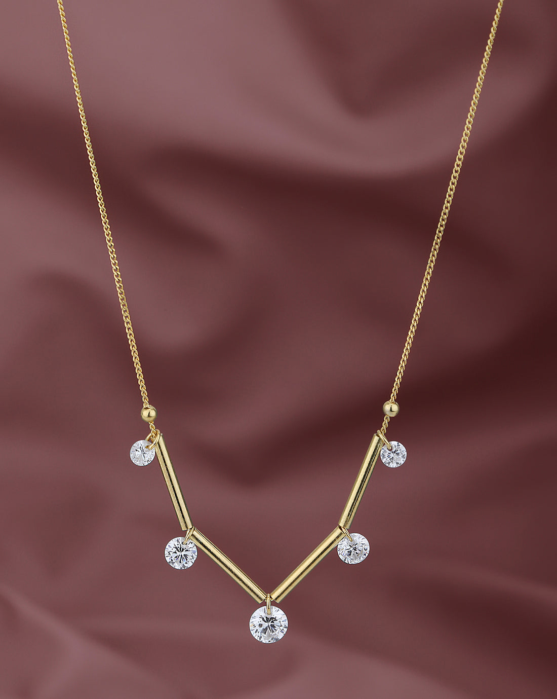 18kt Gold Plated with CZ Fancy Necklace