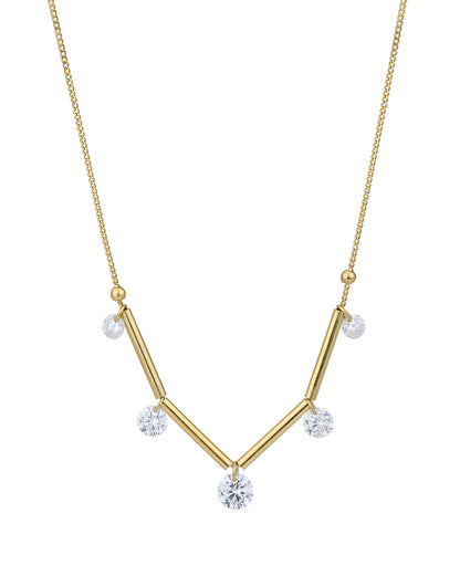 18kt Gold Plated with CZ Fancy Necklace