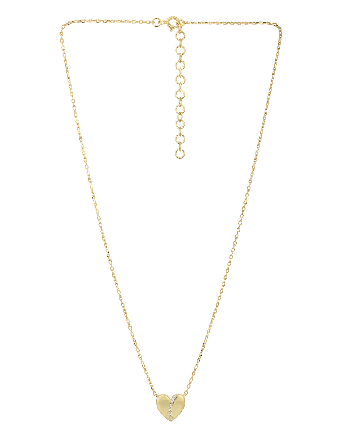 18kt Gold Plated CZ Heart Necklace