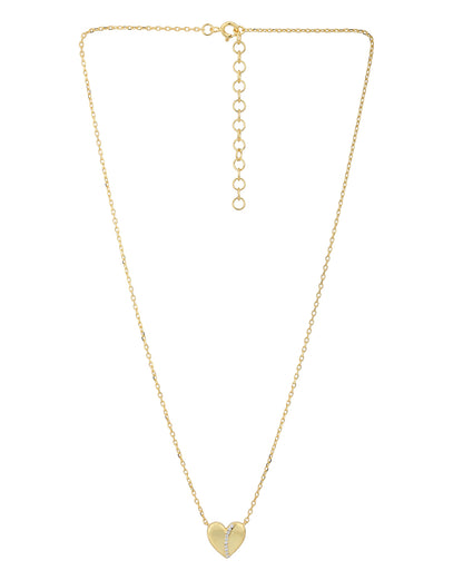 18kt Gold Plated CZ Heart Necklace