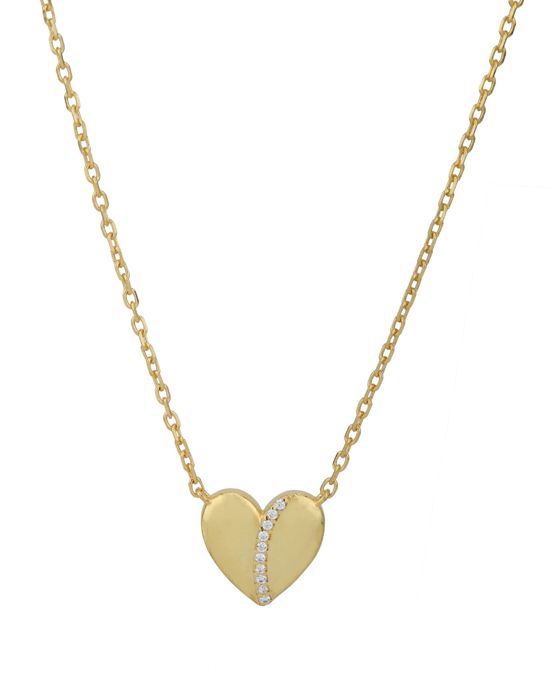 18kt Gold Plated CZ Heart Necklace