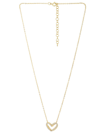 18kt Gold Plated CZ Heart Necklace