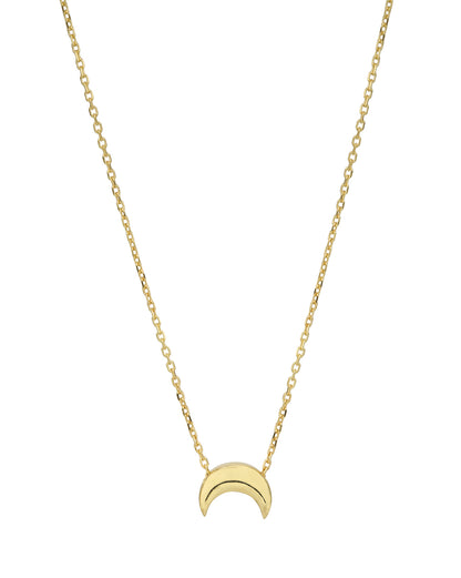 18kt Gold Plated Crescent Pendant and Chain