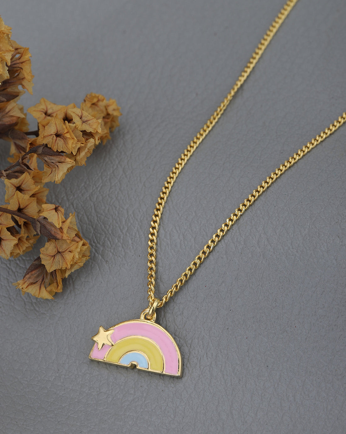 18kt Gold Plated Rainbow Pendant and Chain