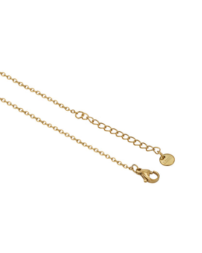 18kt Gold Plated Stainless Steel Green Emerald Necklace