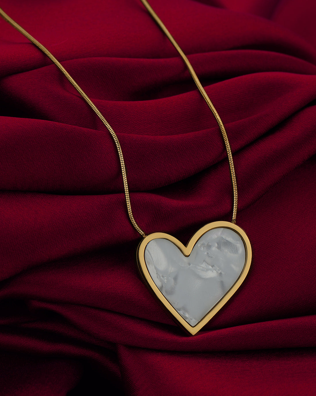 18kt Gold Plated Stainless Steel Shell Heart Necklace