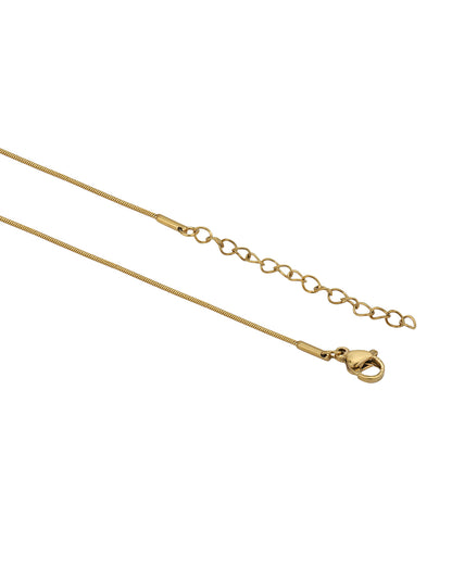 18kt Gold Plated Stainless Steel Puff Heart Necklace