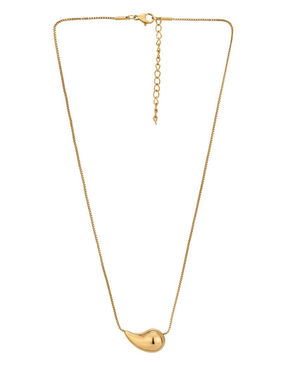 18kt Gold Plated Stainless Steel Tear Drop Necklace