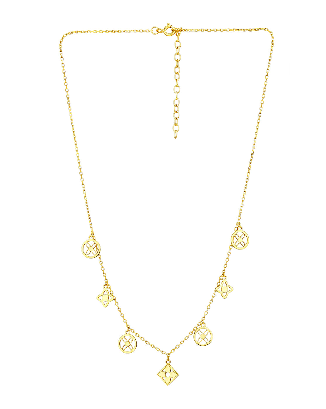 18kt Gold Plated Multiple Charm Fancy Necklace