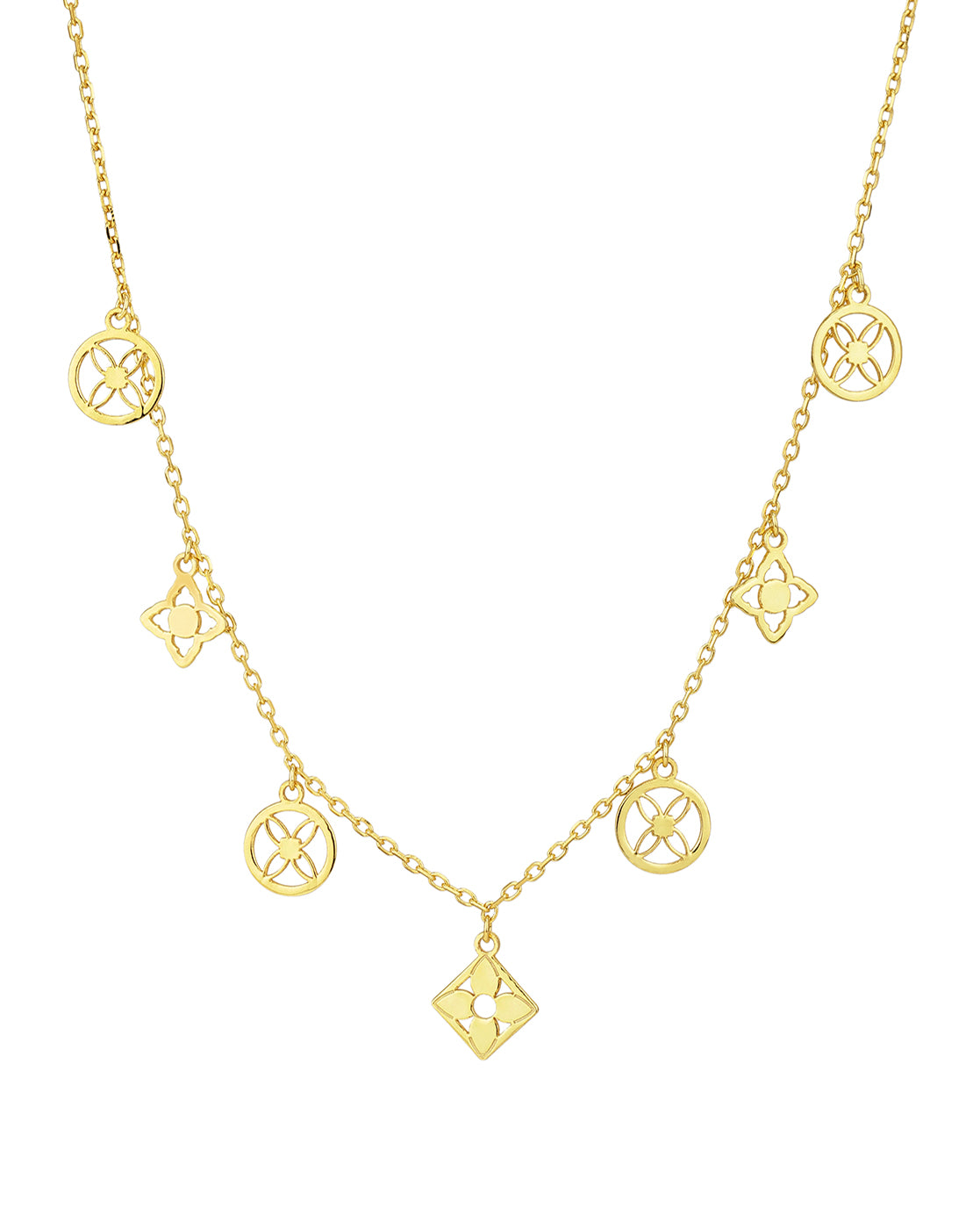 18kt Gold Plated Multiple Charm Fancy Necklace