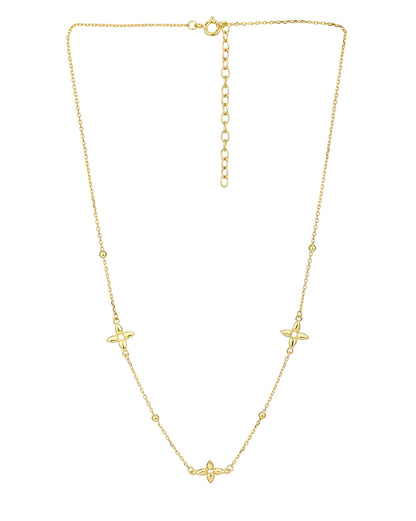18kt Gold Plated Lucky Clover Charm Fancy Necklace