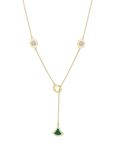 18kt Gold Plated Enamel Dream Pendant Lariat Necklace