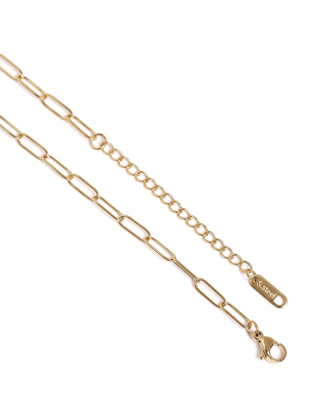 GenZ Gold Plated Puff Heart Pendant Enamel Necklace