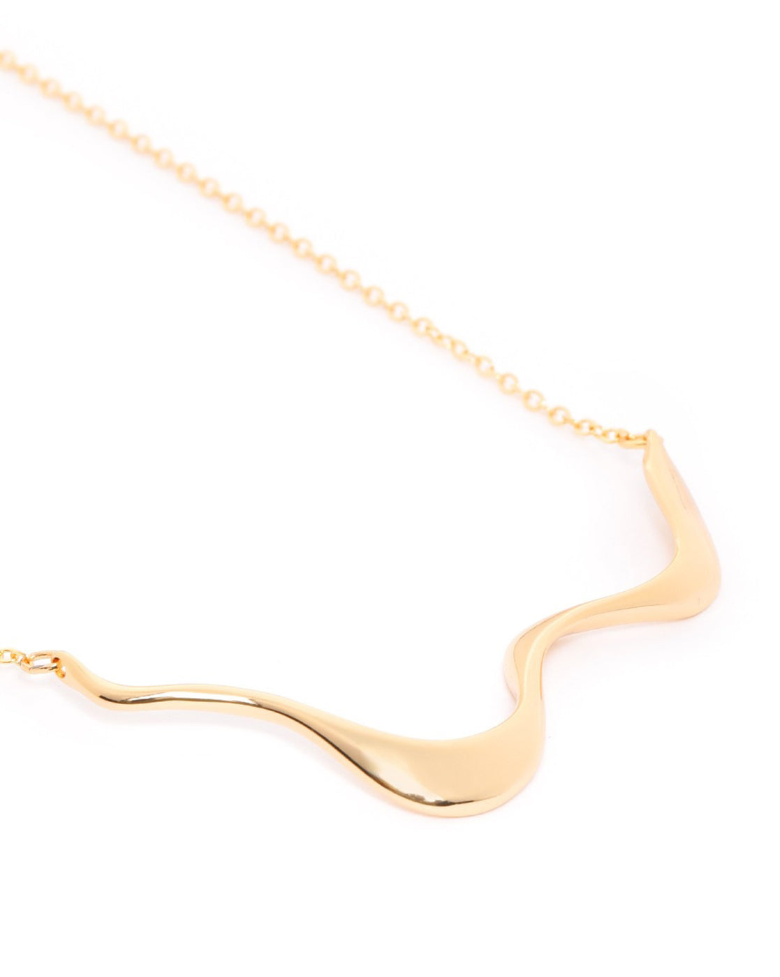 Gold Plated Curved Bar Necklace