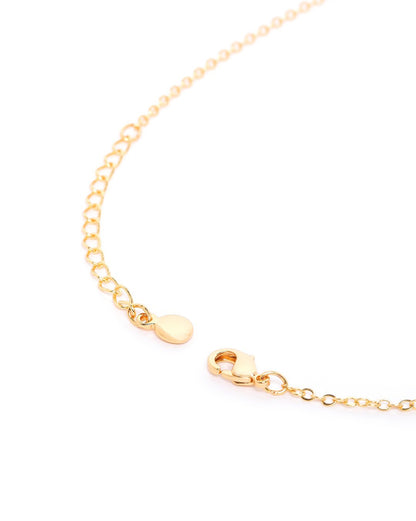 Gold Plated Curved Bar Necklace