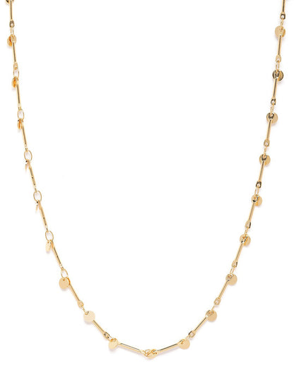 Gold Plated Compact Elongated Link Necklace