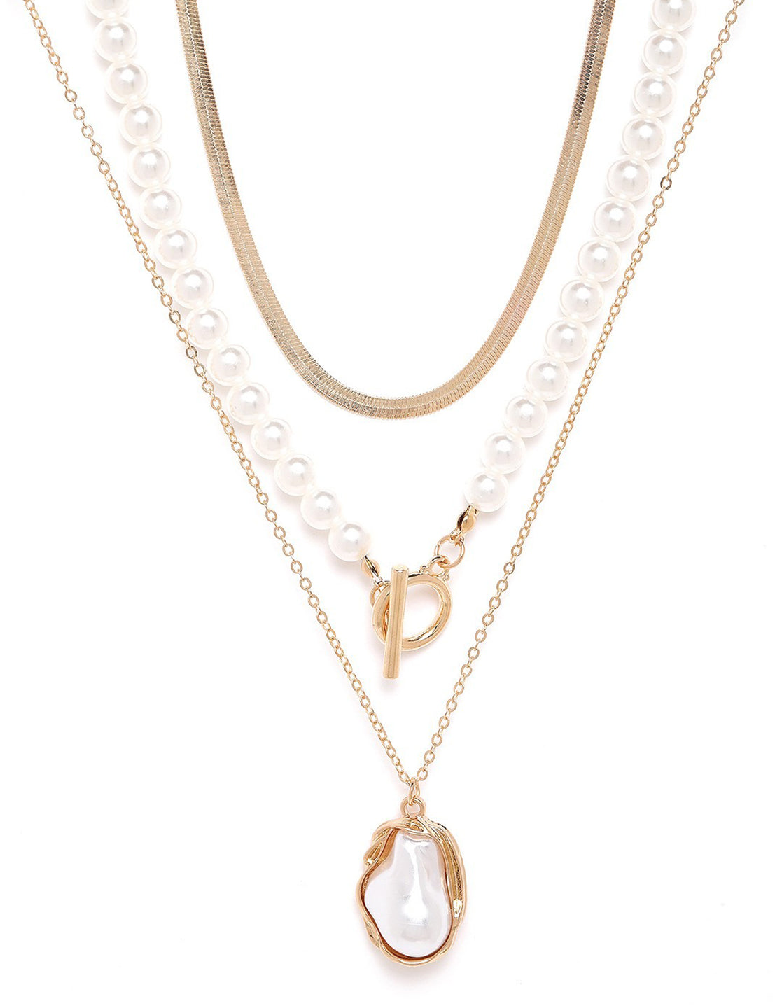 Set of 4 Rose Gold Plated Pearl Multi Pack Necklace