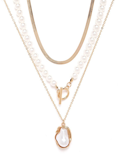 Set of 4 Rose Gold Plated Pearl Multi Pack Necklace