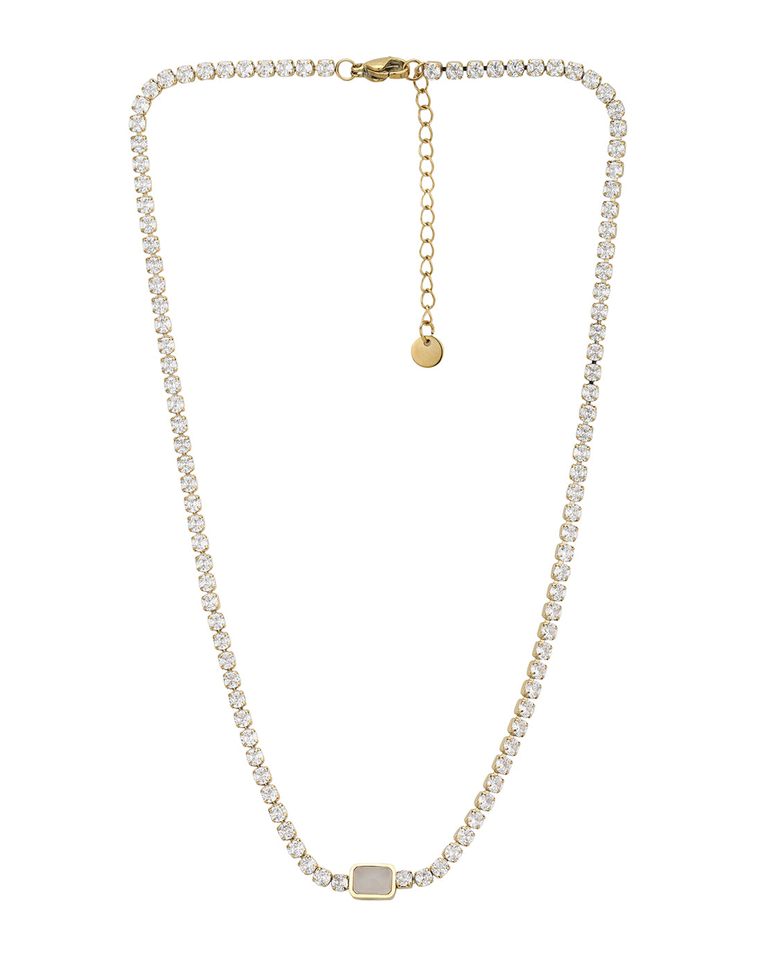 18kt Gold Plated CZ Tennis Chain Necklace
