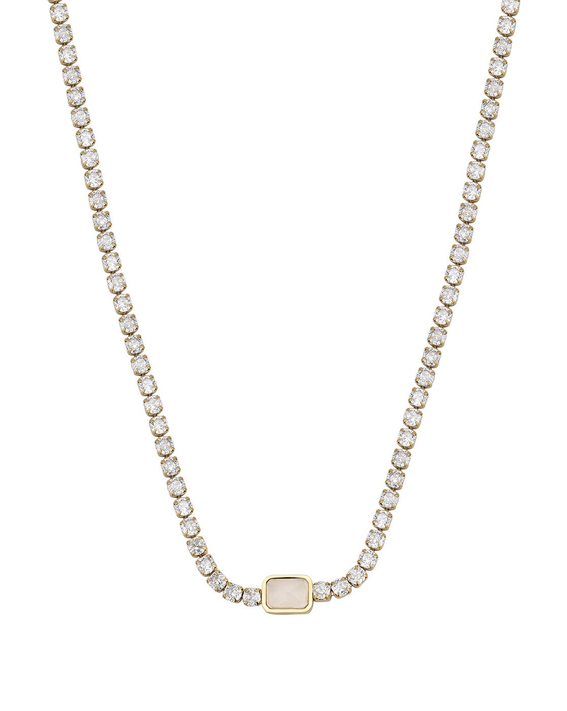 18kt Gold Plated CZ Tennis Chain Necklace
