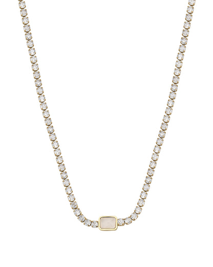 18kt Gold Plated CZ Tennis Chain Necklace