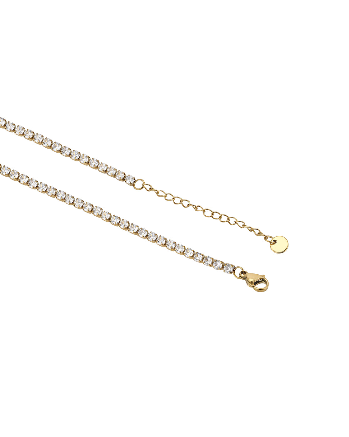 18kt Gold Plated CZ Tennis Chain Necklace