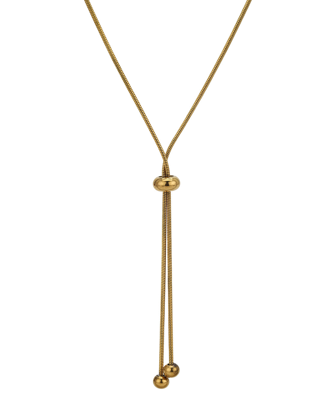Gold Plated Oxidised Snake Chain Adjustable Necklace