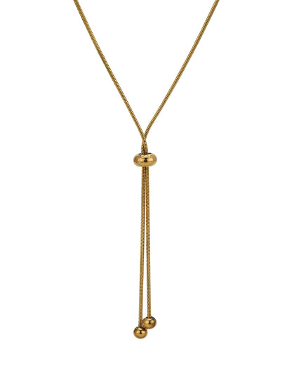 Gold Plated Oxidised Snake Chain Adjustable Necklace