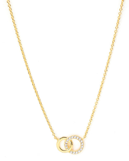 18kt Gold Plated CZ Twin Circle Necklace
