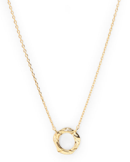 18kt Gold Plated Circular Pendant and Chain Necklace