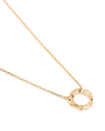 18kt Gold Plated Circular Pendant and Chain Necklace