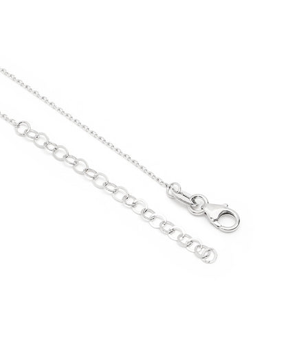 Rhodium Plated Heart Pendant and Chain Necklace
