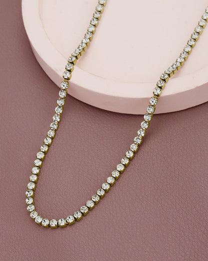 Gold Plated CZ Tennis Necklace
